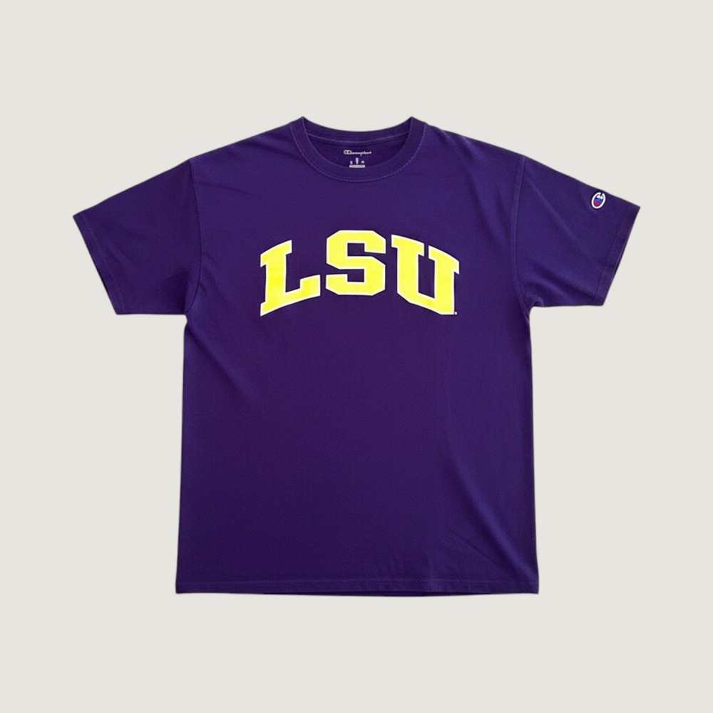 Champion LSU Tigers T-Shirt Mens XL Purple Yellow Short Sleeve NCAA Collegiate